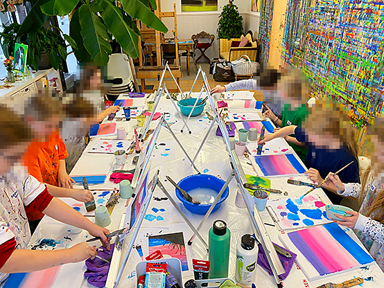 Kindergeburtstag Malparty Malatelier Kindermalen