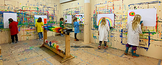 Kindergeburtstag Malatelier Malen frei nach Lust und Laune