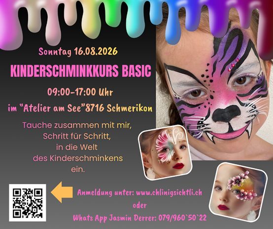 Kinderschminkkurs Basic in unserem Atelier