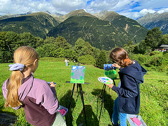 Disentis Malen auf der Alp Malkurs Teamevent